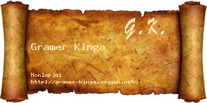 Gramer Kinga névjegykártya